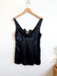 Rebecca Taylor Silk Rosebud Long Camisole in Black (Size L)