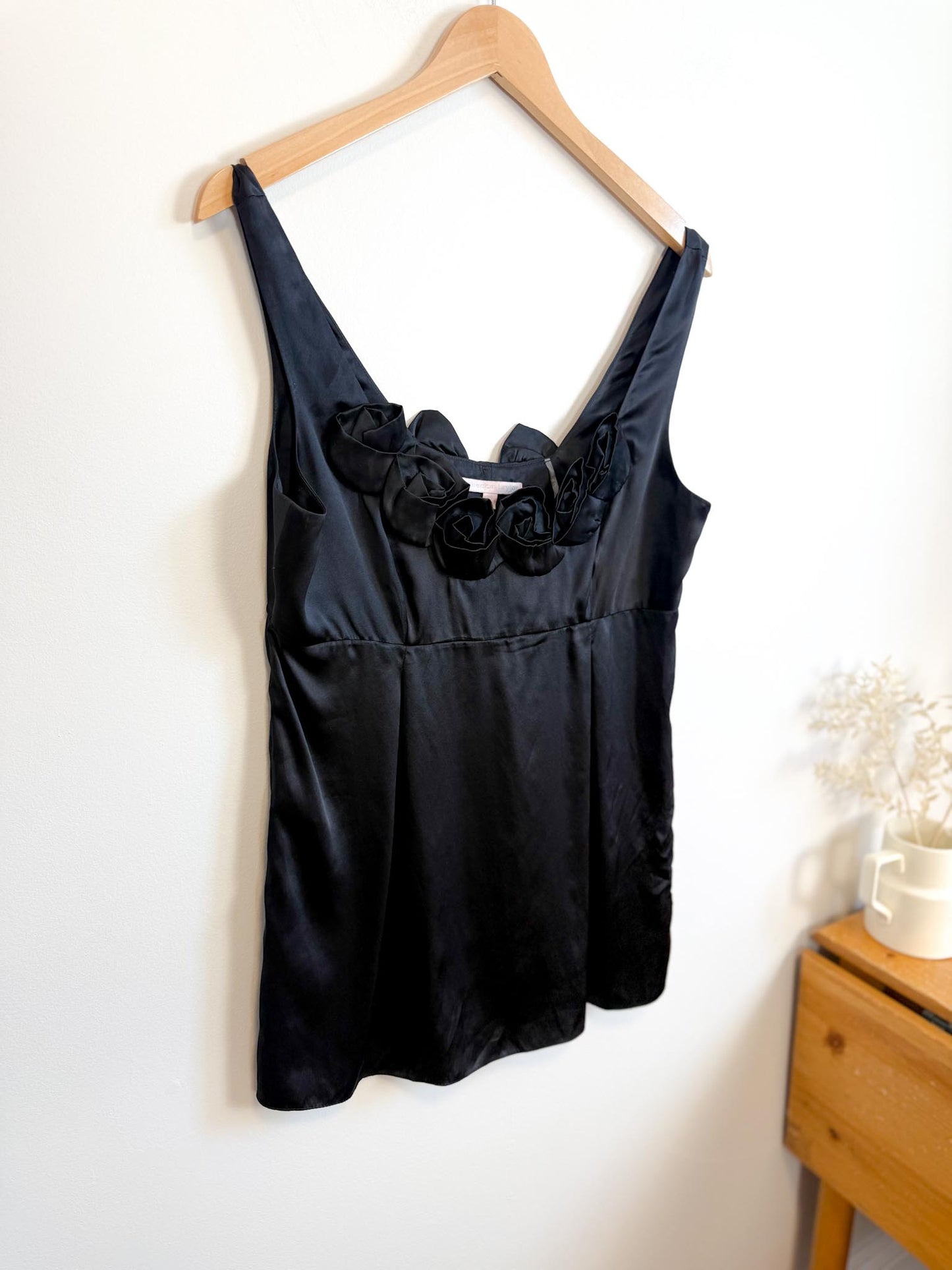 Rebecca Taylor Silk Rosebud Long Camisole in Black (Size L)