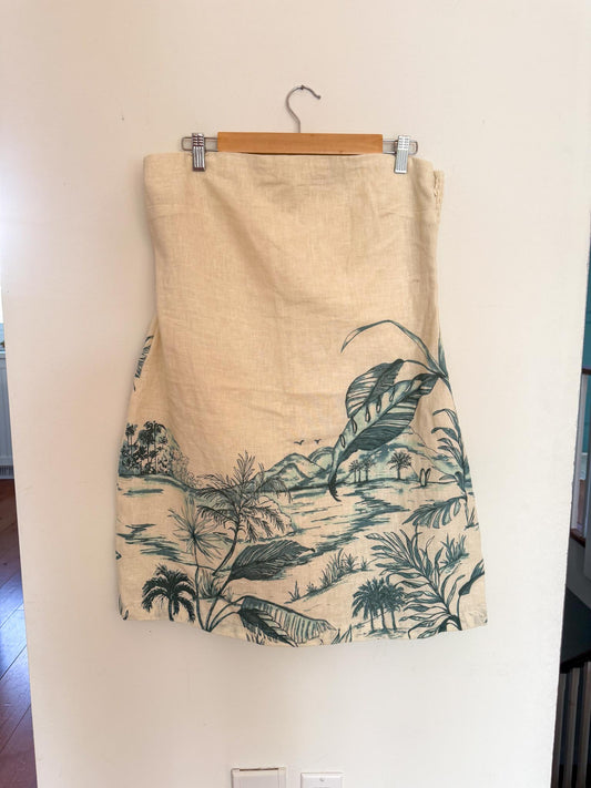 Abercrombie Strapless Mini Linen Romper in (Size L Tall)