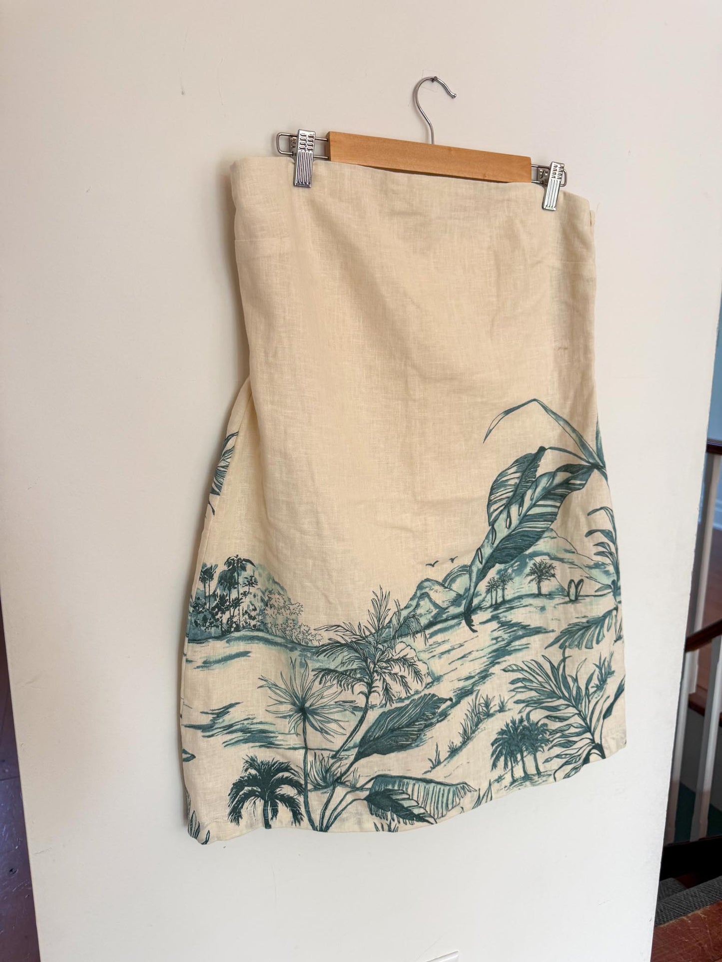 Abercrombie Strapless Mini Linen Romper in (Size L Tall)