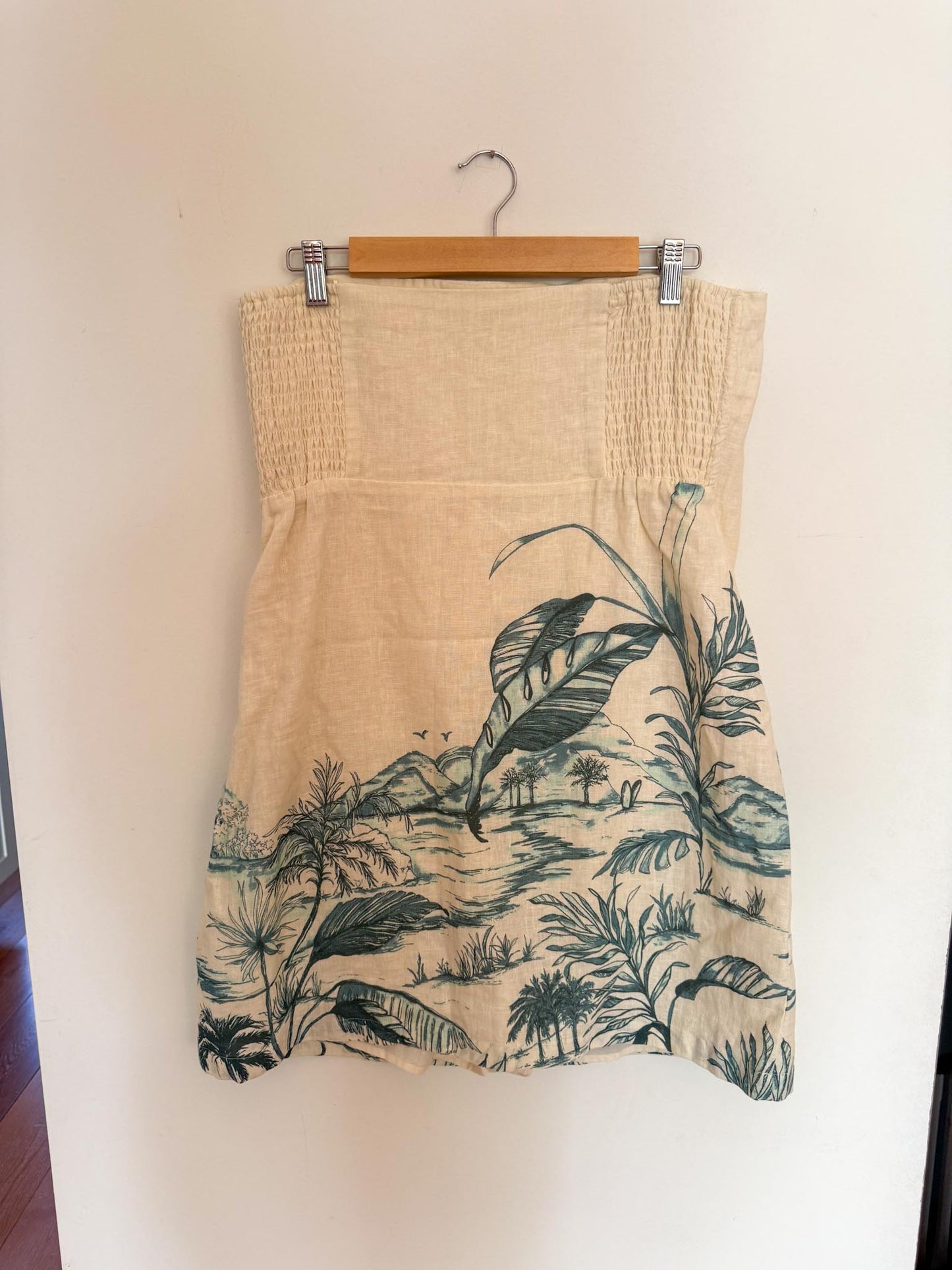 Abercrombie Strapless Mini Linen Romper in (Size L Tall)
