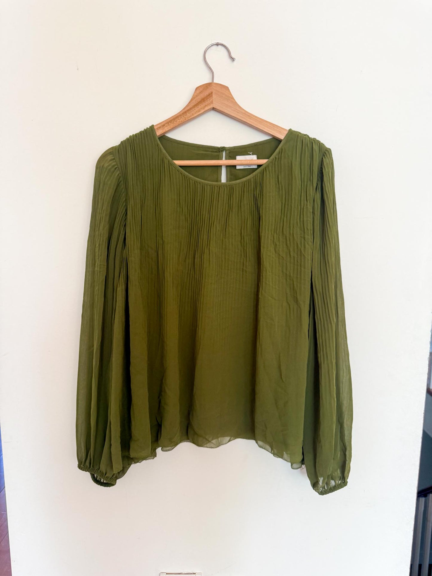 Wilfred Daydreamer Pleated Blouse in Green SOLD AS IS (Size L)
