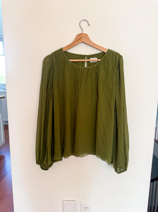 Wilfred Daydreamer Pleated Blouse in Green SOLD AS IS (Size L)