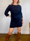 Linen & Life 3/4 Sleeve Linen Mini Dress In Navy SOLD AS IS (SIze M/L)