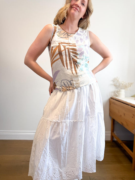 Tangente Sleeveless Linen Blend Tank (Size S)