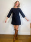 Linen & Life 3/4 Sleeve Linen Mini Dress In Navy SOLD AS IS (SIze M/L)
