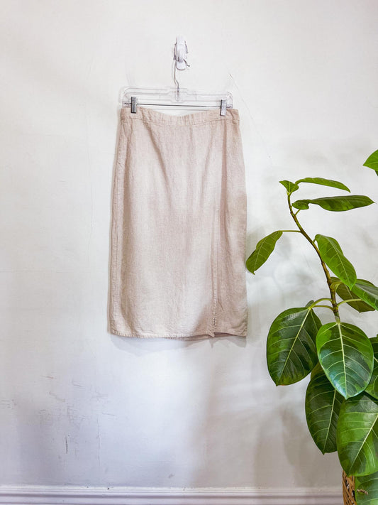 Linen Skirt with Slit (Size L)