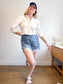DL1961 "Simone Cropped Shirt in White" (Size S)