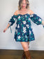 Caroline Constas Designer "Gabrielle Floral Strapless Mini Dress in Navy (Size L)