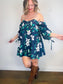 Caroline Constas Designer "Gabrielle Floral Strapless Mini Dress in Navy (Size L)