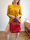 Vintage Silk Blazer in Mustard Print (Size S/M)