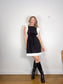 See by Chloe Designer Midi Dress in Black with White Ruffle (Size L)