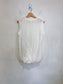 COS Sleeveless White Top with Ruched Bubble Hem (Size M)