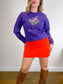 MINGA London "Don't Hurt Me" Floral Embroidered Cardigan in Purple (Size S/M)