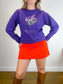 MINGA London "Don't Hurt Me" Floral Embroidered Cardigan in Purple (Size S/M)