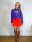 MINGA London "Don't Hurt Me" Floral Embroidered Cardigan in Purple (Size S/M)