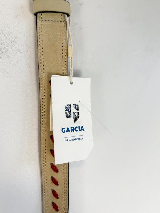 GARCIA Cream/Red Leather Belt NWT (Size M)