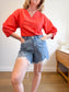 COS Wide Sleeve Blouse in Coral (Size 6)