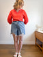 COS Wide Sleeve Blouse in Coral (Size 6)