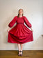 Anthropologie RHODE Puff Sleeve Dress in Burgundy (Size M/L)