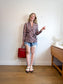 J.Crew Wrap Style Blazer with Dusty Rose Leaf Print (Size S/M)