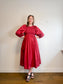 Anthropologie RHODE Puff Sleeve Dress in Burgundy (Size M/L)