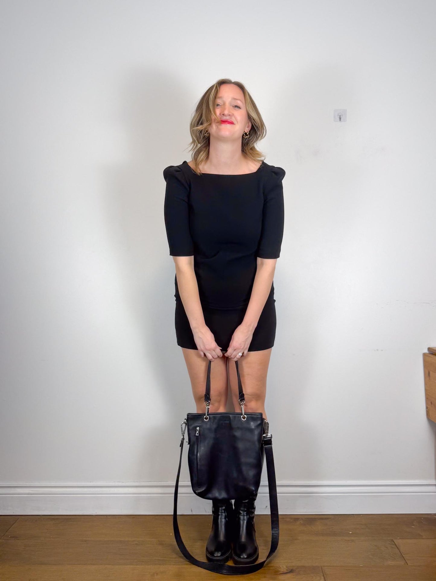 Judith & Charles Mini Dress in Black (Size M)