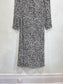 Judith & Charles Long Sleeve Midi Dress in Black/White Print (Size S/M)