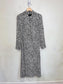 Judith & Charles Long Sleeve Midi Dress in Black/White Print (Size S/M)