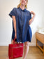 Universal Standard Chambray Shirt Dress in Dark Wash (Size XL)