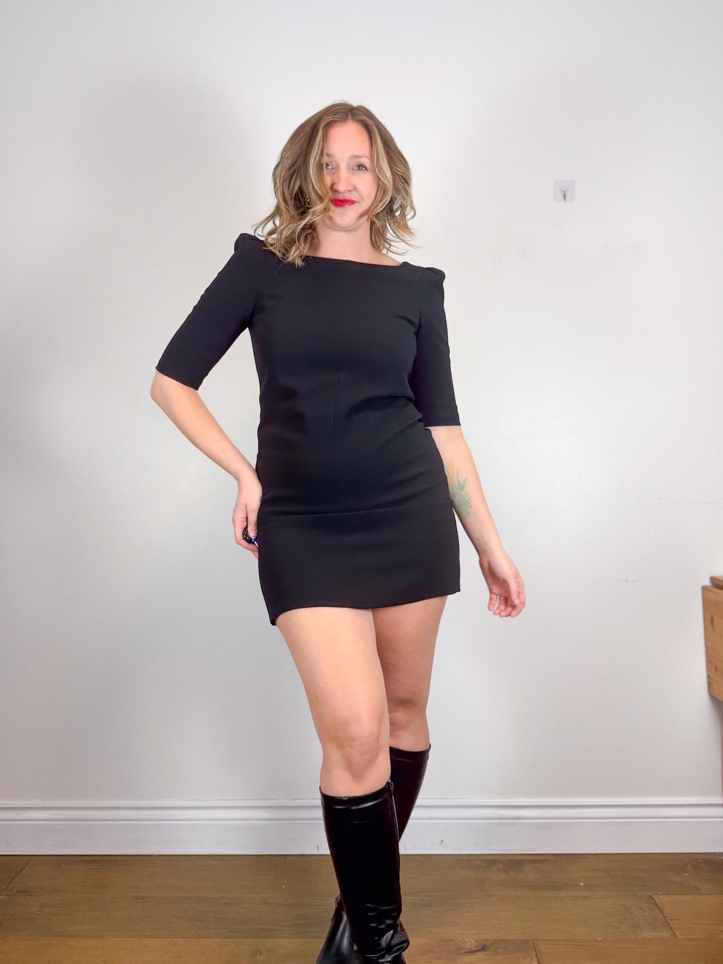 Judith & Charles Mini Dress in Black (Size M)