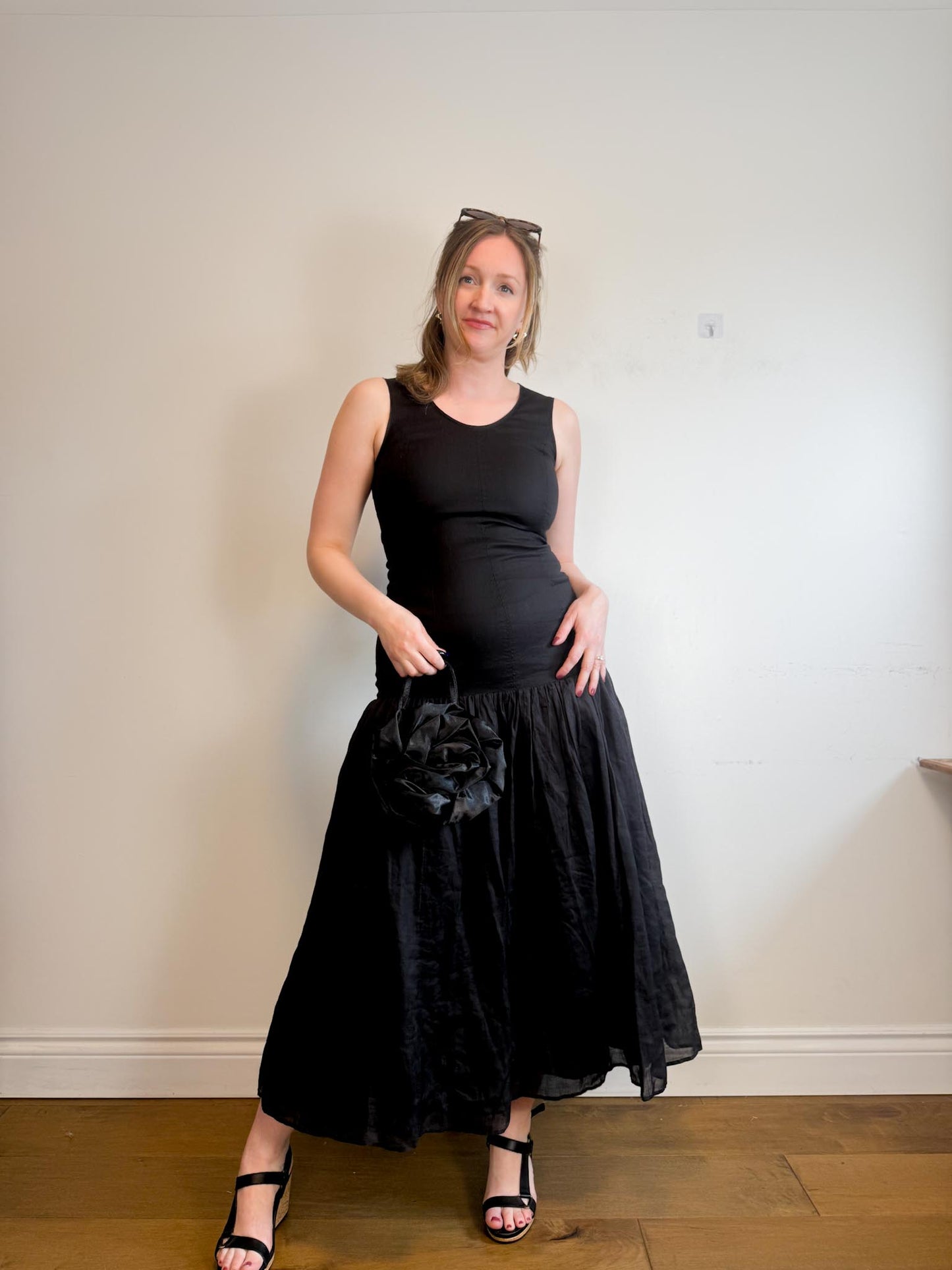 COS "Dropped Waist Maxi Dress in Black" NWT (Size M)
