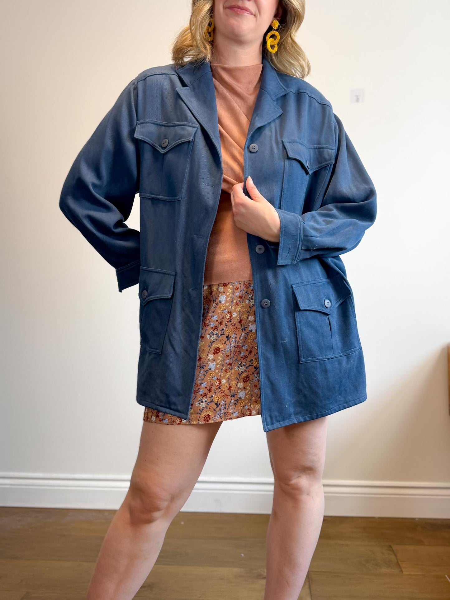 Vintage Oversized Jacket in Blue (Size L/XL)