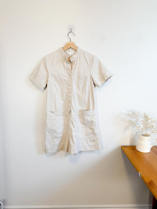COS Cotton Romper in Neutral (Size S/M)
