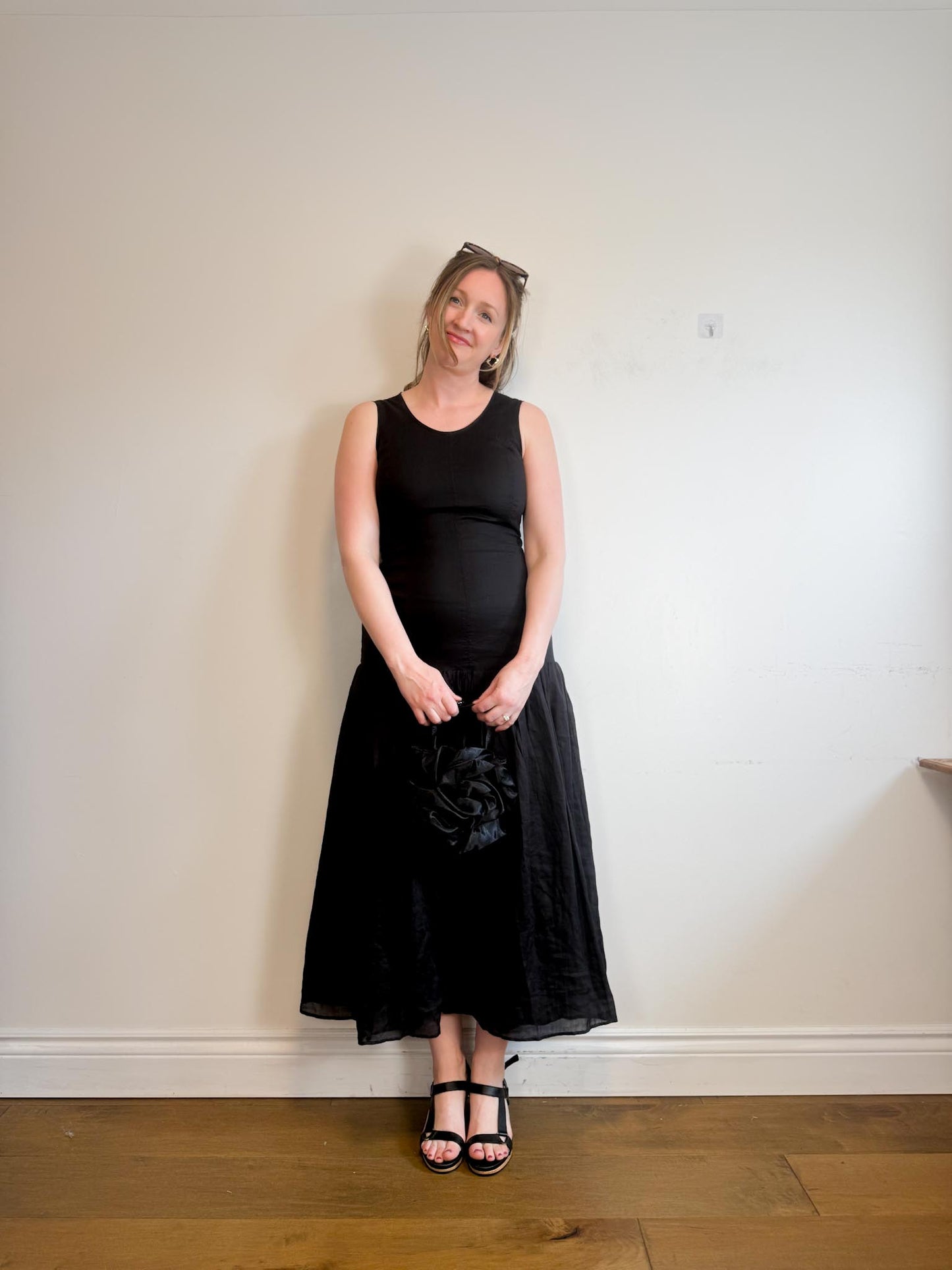 COS "Dropped Waist Maxi Dress in Black" NWT (Size M)