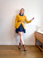 Vintage Silk Blazer in Mustard Print (Size S/M)