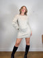 Madewell "Donegal Button-Sleeve Sweater-Dress in Heathered Grey" (Size M)