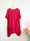 Vanessa Zani Red Linen Shark Bite Shirt Dress (Size 1X)