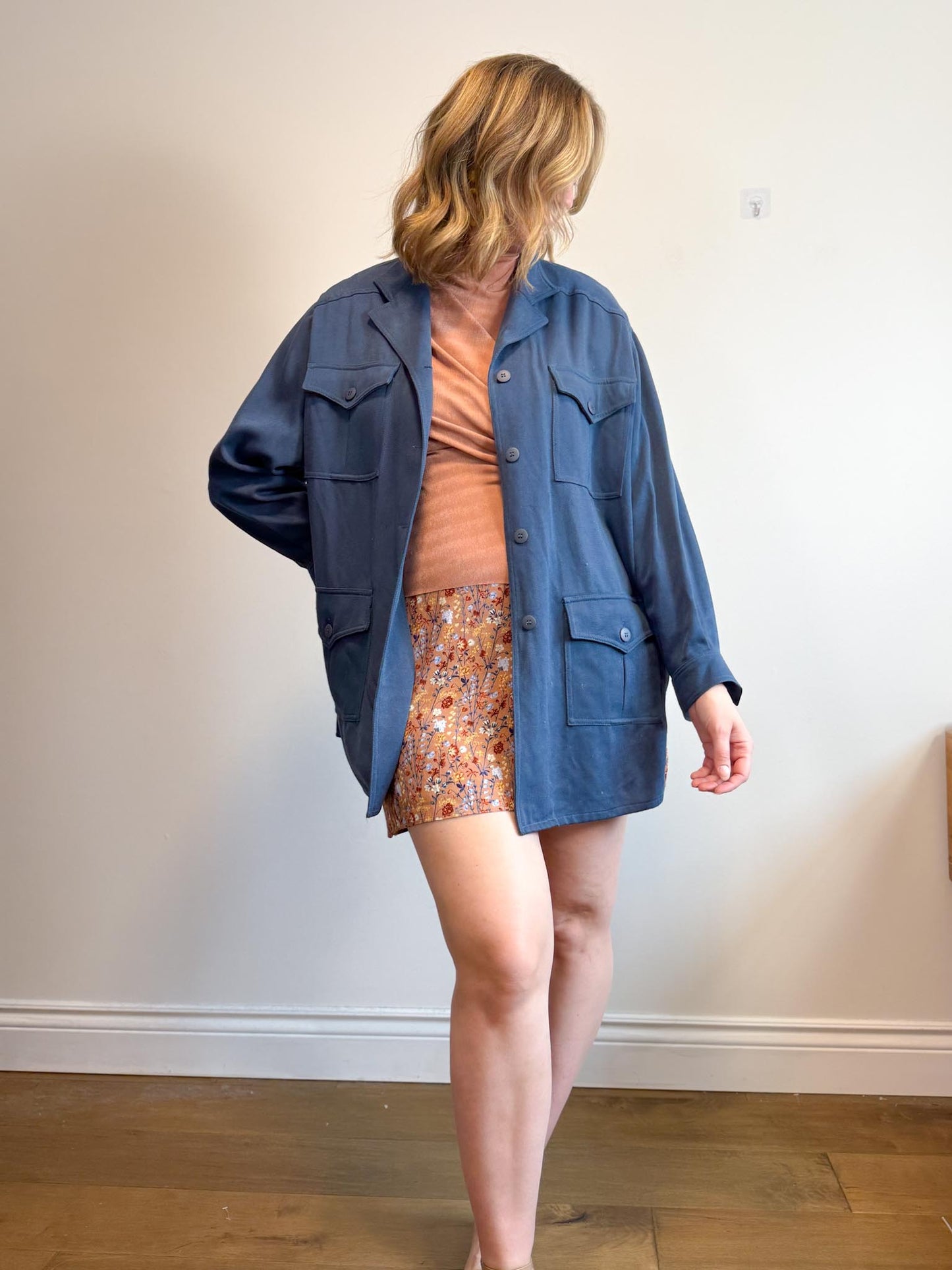 Vintage Oversized Jacket in Blue (Size L/XL)