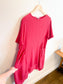 Vanessa Zani Red Linen Shark Bite Shirt Dress (Size 1X)
