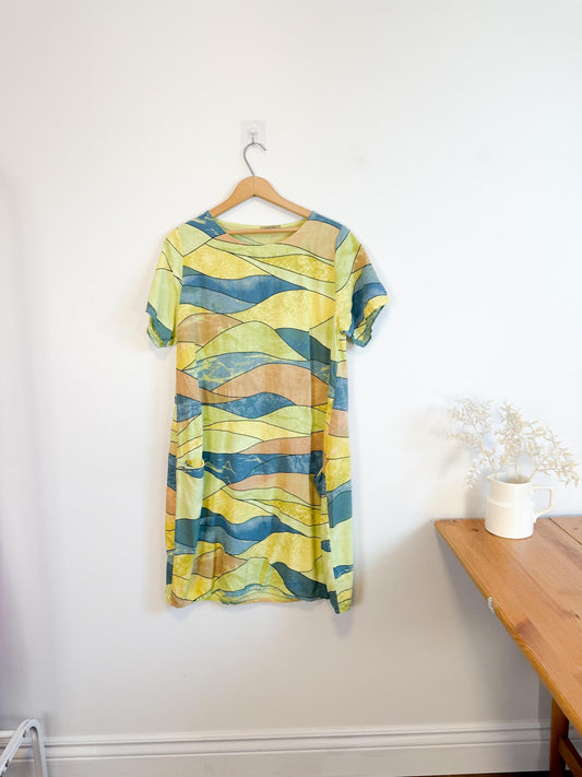 Made in Italy Landscape Print Dress (Size M/L)