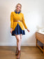 Vintage Silk Blazer in Mustard Print (Size S/M)