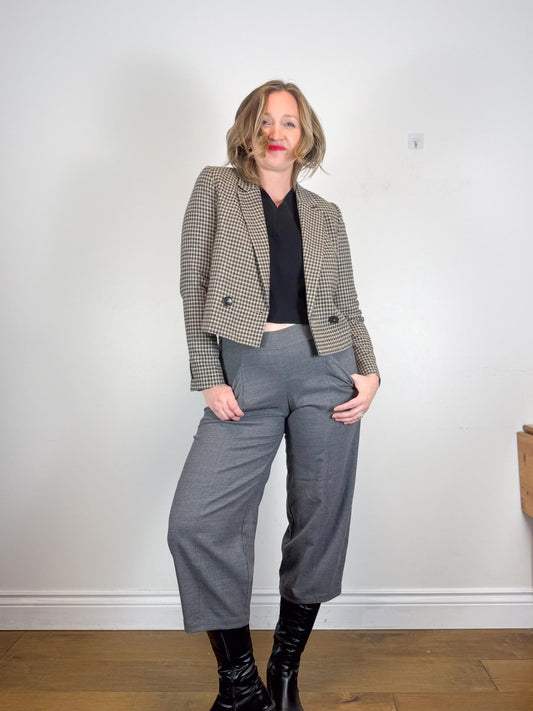 Eileen Fisher Wool Wide Leg Culottes in Grey (Size S/M)