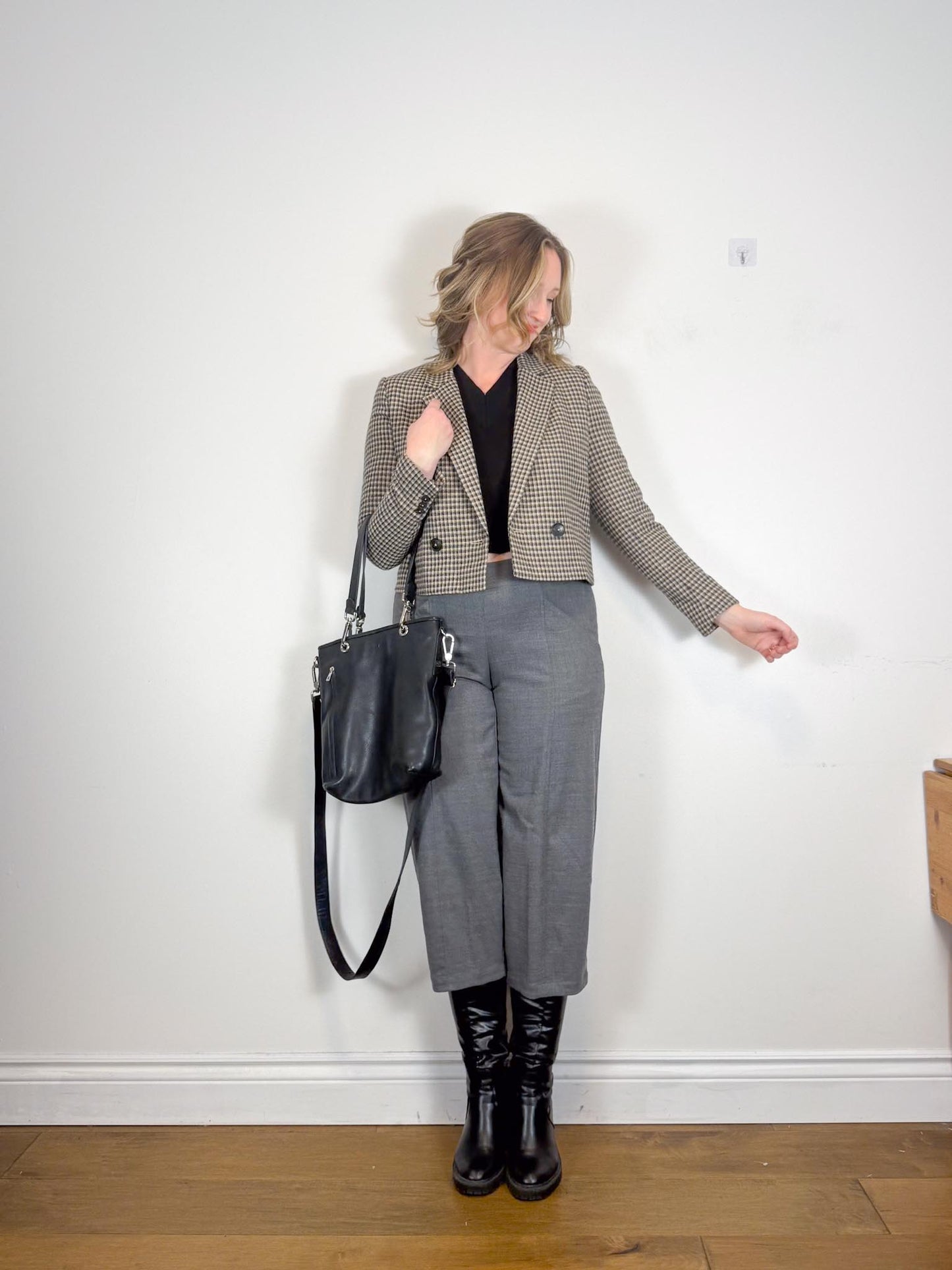 Eileen Fisher Wool Wide Leg Culottes in Grey (Size S/M)