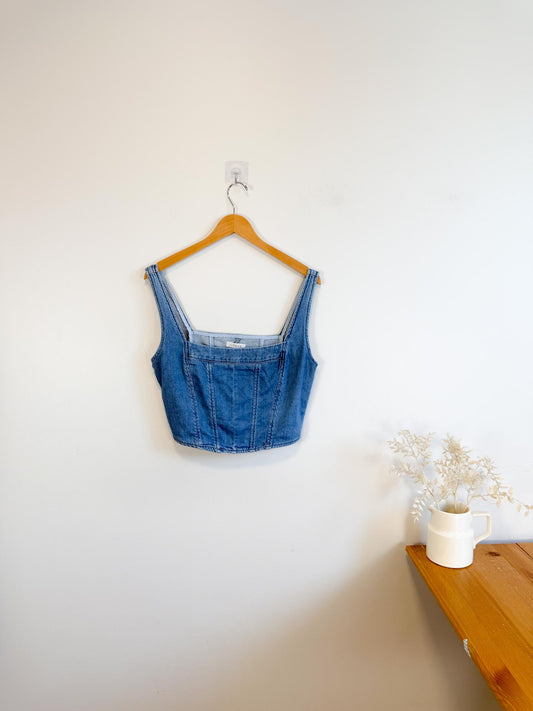 Guess Denim Bustier Top NWT (Size L)