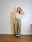 Everlane "The Way Short Shirt in Silky Cotton" in Beige/White Stripe (Size M/L)