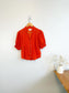 TROVATA Ruffle Blouse in Orange Red Polka Dot (Size XS-M)
