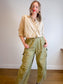Everlane "The Way Short Shirt in Silky Cotton" in Beige/White Stripe (Size M/L)