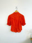 TROVATA Ruffle Blouse in Orange Red Polka Dot (Size XS-M)