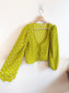 Levi’s Cropped Daisy Blouse with Front Ties in Lime Green (Size S/M)